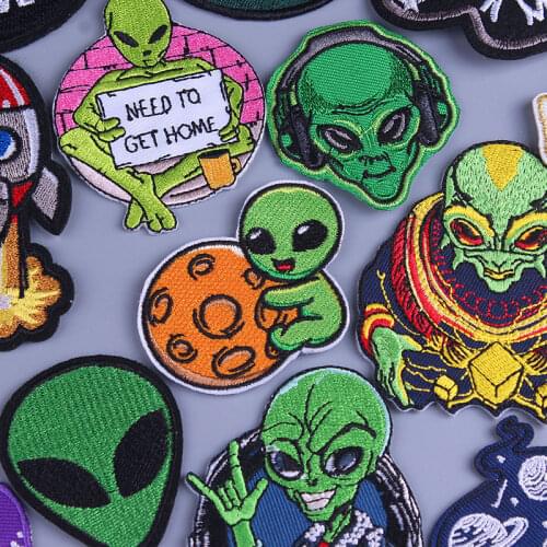 Astronaut Planet Patches On Clothes Alien UFO Iron On Patches For Clothing Thermoadhesive Patches For Clothing Patch For Clothes