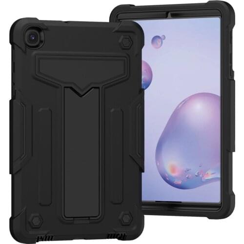 For Samsung Galaxy Tab A 8.4 2020 SM-T307 T307U Kids Safe Shockproof T-shaped Bracket Robot Silicone Tablet Case + PenFIlm
