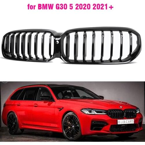 Gloss Black Front Bumper Kidney Grill Grilles for BMW G30 2020 2021 530i 540i 530d xdrive M Power 525i 520d Sport styling