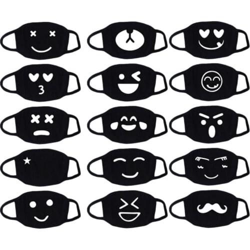 Anime Cartoon Cute Funny face expression mouth mask Reusable Cotton dust proof Protective mask halloween cosplay Accessory props