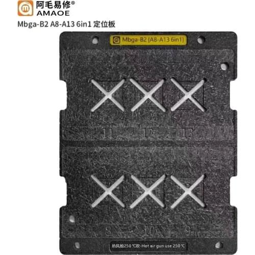 AMAOE Mbga-B2 for iphone A8 A9 A10 A11 A12 A13 CPU Positioning Plate Steel Mesh Planting Tin Delete Glue Platform