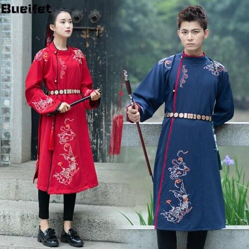 Ming Dynasty Tradition Ancient CP Couples Hanfu Costunme Swordsman Clothing Chinese Cosplay Robe Classical Halloween Hanfu