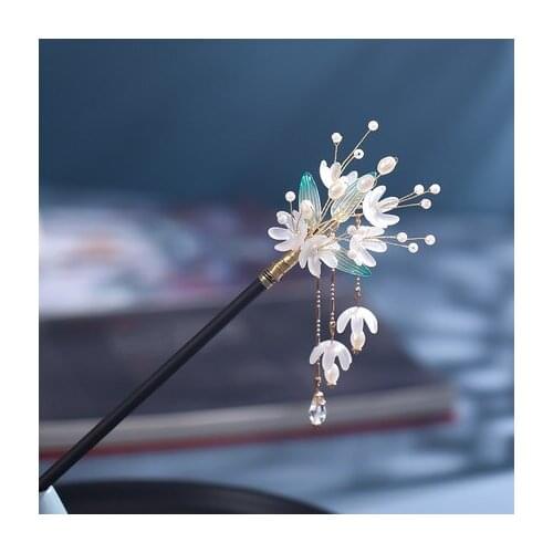 Flower Hairpins Chinese Style Cute Vintage Wedding Headdress Hanfu Clothing Accessories for Girls LB
