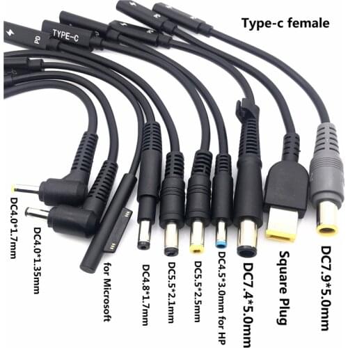 USB Type C PD Charging Cable DC7.9*5.0mm 4.0*1.35mm 1.7mm for Lenovo for Asus PD Power Adapter Converter Laptop Charger Cord