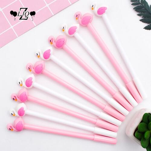 ZLJQ 1/3P Flamingo Swan Animal Gel Pen Refillable Wedding Birthday Sign In Decoration Kid Gift for Home Party Favors Supplies