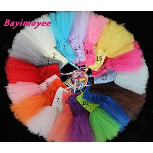Hot Sale Girls Tutu Dress Baby Crochet 1Layer Tulle Dress Party Tutus with 4" Daisy Flower Kids Corset Ballet Tutus Dress 10Pcs