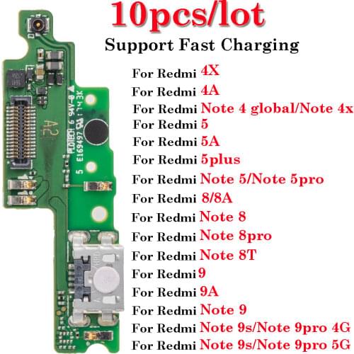10pcs/lot Tested Well USB Charging Port Flex For Xiaomi Redmi 4 4A 4x 4pro 5 5A 5PLUS note 4 4x 5 Dock Charger Connector Flex
