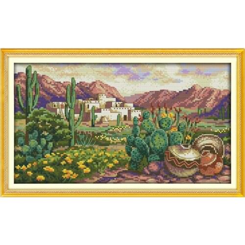 11/14/18/16/22/25/28ct A desert scene painting counted printed on the canvas kit Cross Stitch embroidery needlework Sets