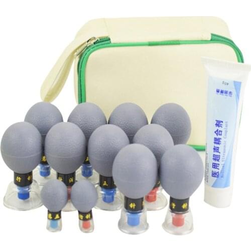 12Pcs Suction cups Cupping Set Chinese Acupuncture Physical Therapy Magnetic Massage Jars for Vacuum Cupping Therapy Cans