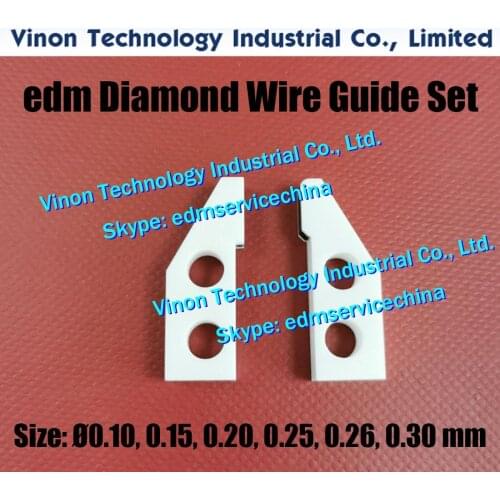2pcs) 0.10mm Set of edm Diamond Wire Guides U&L 6EC80B406+6EC80B405 For Precision Taper Cutting Makino DUO43,U53 Wire guide die