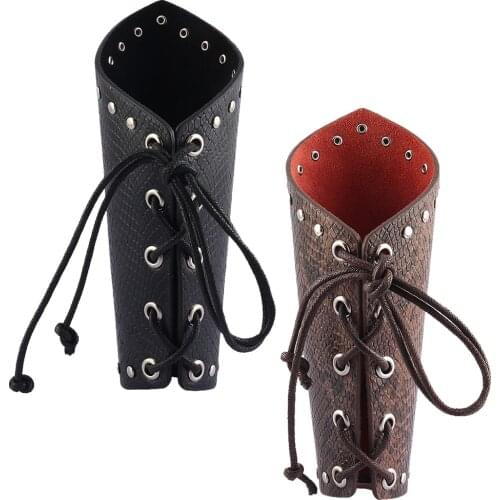 2 Pieces Steampunk Cosplay Accessories Leather Belt Cuff Wristband Bracer Arm Metal Wrist Belt