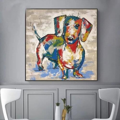 Animal Graffiti Prints Dachshund Dog Abstract Mural Wall Art Canvas Painting Nordic Poster And Print Picture For Room Decoration