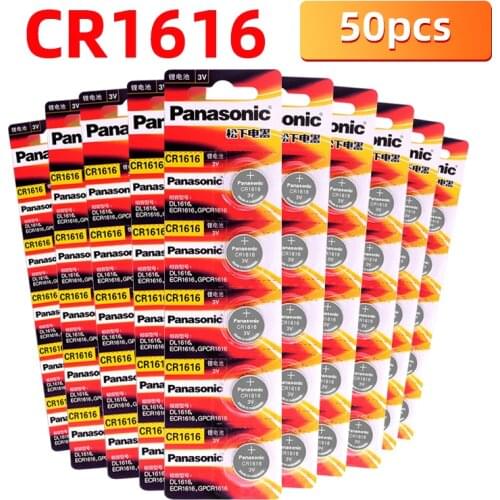 Panasonic 50PCS Cr1616 Coin Cell Button 3 V Batteries for Watch 5021LC L11 L28 For Auto Remote Control Electric Remote Control