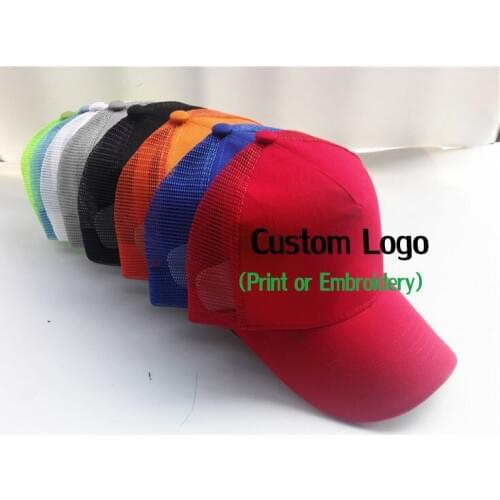 Mens Sport DIY Custom Logo Advertising Baseball Caps Trucker Hats Embroidery Logo Hats Casquette Gorros Womens Snapback Hats