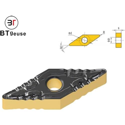 BTgeuse VNMG160404 CNC Lathe Solid Carbide Turning Insert, CVD Coated Grade, VNMG331 for Finishing Processing on Steel,10pcs