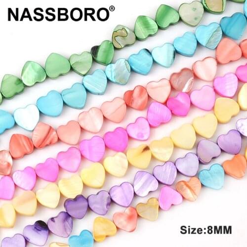 Many Colors Heart Shape Shell Beads Loose Beads Sea Natural Stone Beads for Jewelry Making Bracelet Necklace Diy Accessories