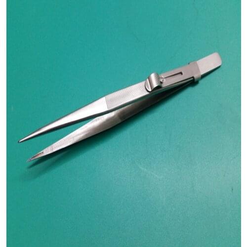 Gem And Stone Tweezer with Slide Lock Jewelry Nipper Repair Hand Tool