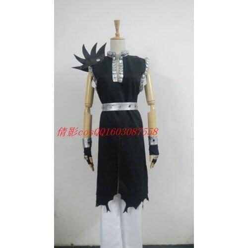 Gajeel Reitfox Costume - Fairy Tail Gajeel Reitfox Cosplay Black Mens Fairy Tail Cosplay Costume top+pant+gloves 11