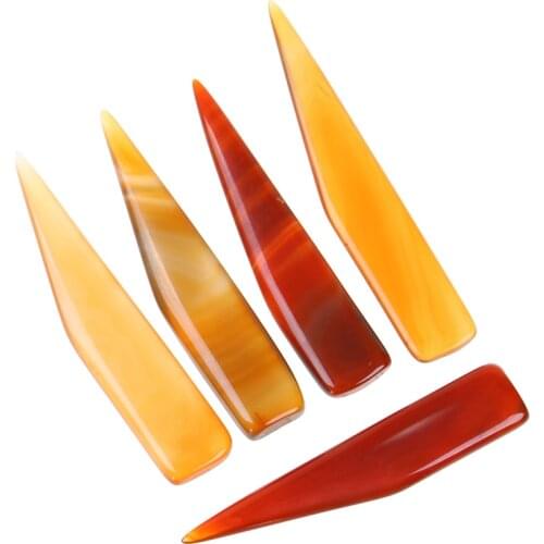 DIY Handmade Leather Tool Natural Agate To Rub Leather Edge For Scoring Folding Creasing Paper Leathercrafts Accessory