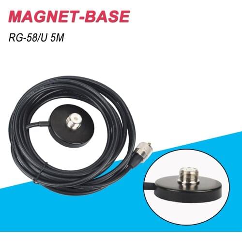 RG-58U PL259 diameter 55MM magnet 5M feeder cable PL259 Magnet mount Car antenna base for Car Radio KT-8900 KT8900 BJ-218