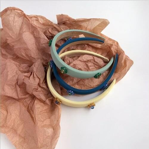 Sweet girl pure color satin thin sponge headband simple versatile and fresh hairbands