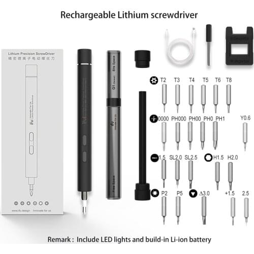 28 in 1 Electric Screwdriver Set 22 Precision Magnetic Bits Magnetic Multifuctional Screwdriver with LED Light for Phone Laptop