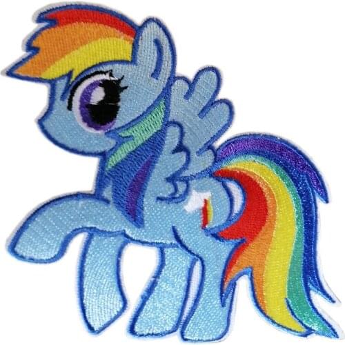 Rainbow Horse Embroidered iron on and sew on Patch