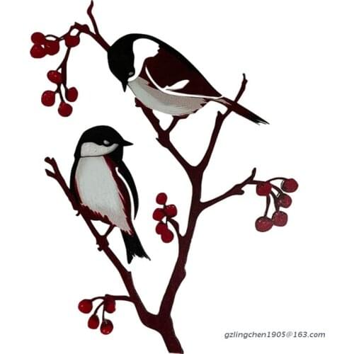 P8DE Metal Mountain Sparrow Ornament Bird Statue Silhouette Home Garden Courtyard Outdoor Decor