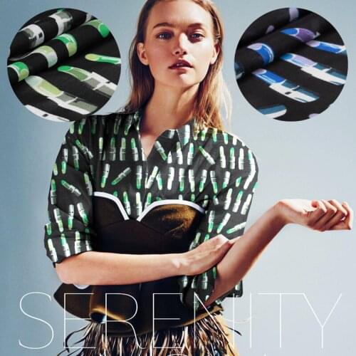 Printed silk cotton blended fabric thin cotton dress clothing fabric wholesale high quality silk cloth