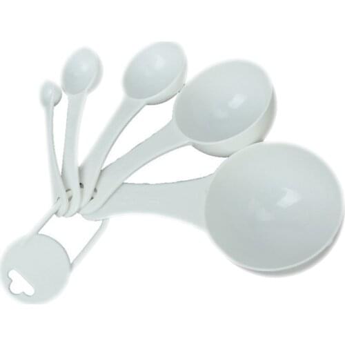 Practical Lot 5 pcs 100ml / 50ml / 15ml / 5ml / 1ml Dispensers Plastic Measuring Spoons