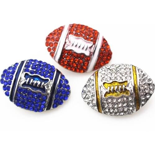 Mix different color football snap buttons DIY 18mm ginger snap button bracelet&bangle jewelry charms 20pcs/lot