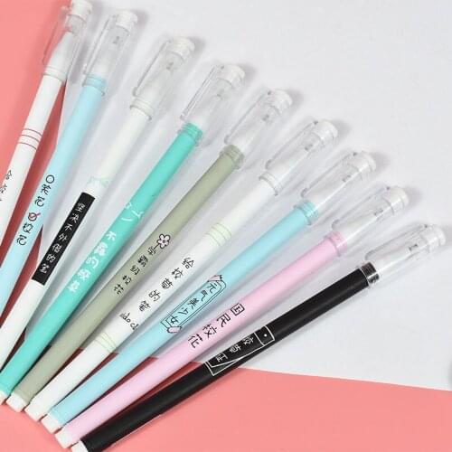 12pcs Hybrid gel pen 0.5 mm cute pen novelty stationery kawaii pen student cute Black signature pen school supplies