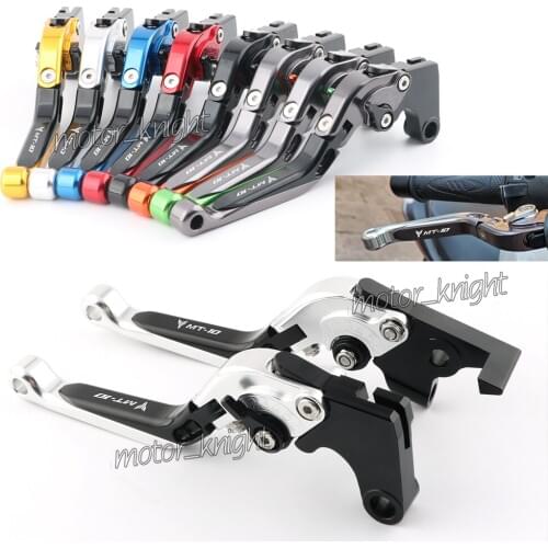 With Logo(MT 01) CNC Telescopic folding Motorcycle Adjustable Brake Clutch Levers For Yamaha MT01 MT-01 2004 05 06 07 08 2009