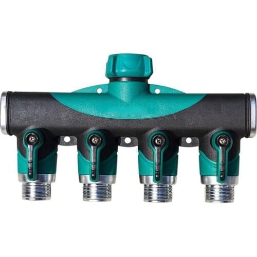 Garden Hose Pipe Splitter 3/4'' Irrigation Water Hose Connector 4 Way Hose Splitter Valve For Garden Irrigation Watering System