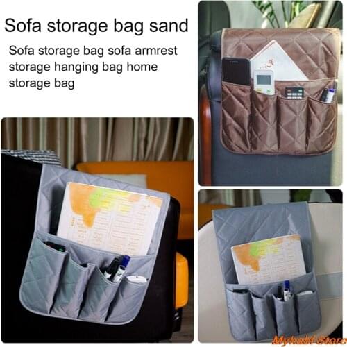 Sofa Arm Storage Bag 5 Pockets Chair Couch Handrail Hanging Bag for Phones Magazine Remote Control Organizer Sofa Storage Bag