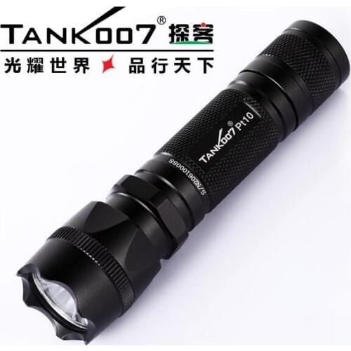 TANK007 PT10 Cree XM-L Q5 230lumen 5-modes Tactical Hunting Led Flashlight by 1*18650 Battery + Diffuser