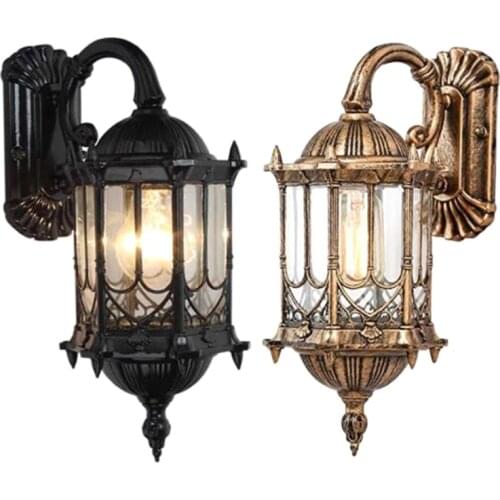 Traditional Vintage Classical Upside Down Light European Outdoor Waterproof Wall Lamp Balcony Aisle Patio Lantern Garden Spotlig
