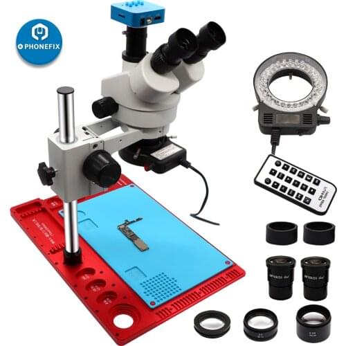 3.5-90X Simul-Focal Zoom Trinocular Stereo Microscope 38MP 2K 1080P HDMI Digital USB Video Camera For Phone PCB Chip Soldering
