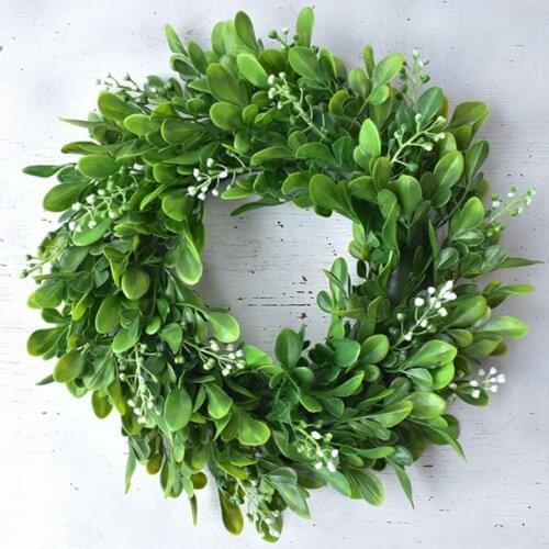 Wreath Artificial Green Eucalyptus Leaves Holiday Festival Door Spring Hanging Garland Party Decoration for Home