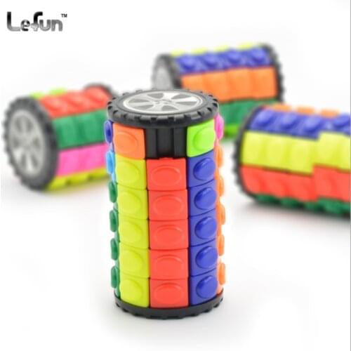 Rotate Slide Babylon Tower Stress Magic Cube Color Cylinder Sliding Puzzle Speed Cube Sensory Kids Adult Educational Toys Gifts
