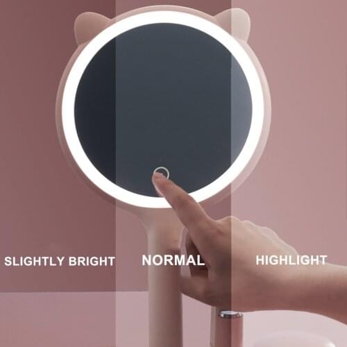 NEW Led Light Makeup Mirror Storage LED Face Mirror Adjustable Touch Dimmer USB Led Vanity Backlit Mirror Table Cosmetic Mirror