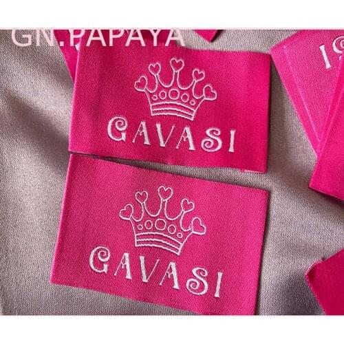 Custom High density Clothing Tag Woven Label main label damask label Embroidery Tags for Garment Bags DIY Sewing Accessories