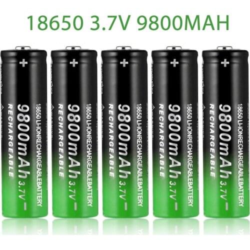 100% New 18650 3.7V 9800mAh Rechargeable Battery For Flashlight Torch headlamp Li-ion Rechargeable Battery drop shipping