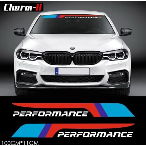 2pcs Reflective M Performance Front Rear Windshield Window Decal Stickers for BMW F10 F20 M3 M5 e46 e60 e39 e90 f15 f16 f30 f31
