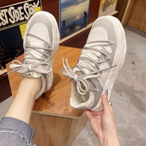 2021 Dissolved Shoes Breathable Sports Casual Shoes Thick Sole Shoes Ins Tide Comfortable Womens Spring and Autumn