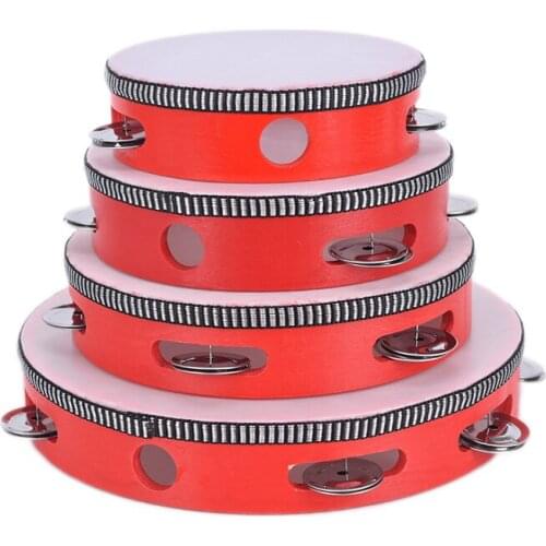 6" Musical Instruments Tambourine Drum Children Educational Tambourine Round Percussion For KTV Party Dancing Toys