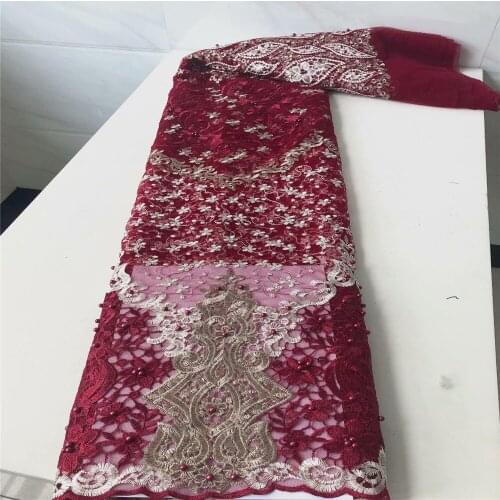 African Lace Fabric 2021 High Quality Lace Beads French Net Lace Tulle Mesh Fabrics Green Lace beads Wedding Fabrics yj67-442