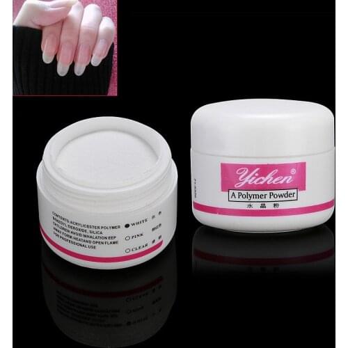 3colors Acrylic Powder 3D Nail Glitter Clear Pink White Crystal Powder Manicure Pigment Dust Polish Acrylic Powder for Nail