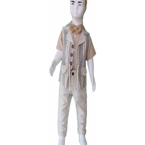 Axsera Baby Clothes Male Suit Birthday Dress Suit Linen Vest three-piece pamuklı dress childrens clothing