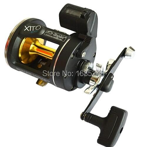 Free shipping 1pcs 3.8:1 4BB baitcasting reels fishing reels lure Tackle Trolling Boat reel --With Distance Counter